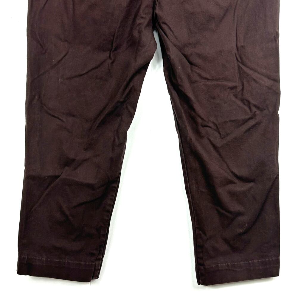 Bill Blass Jeans Womens 14 Petite Brown Straight‎ Leg Stretch Pants Capris - Picture 6 of 10